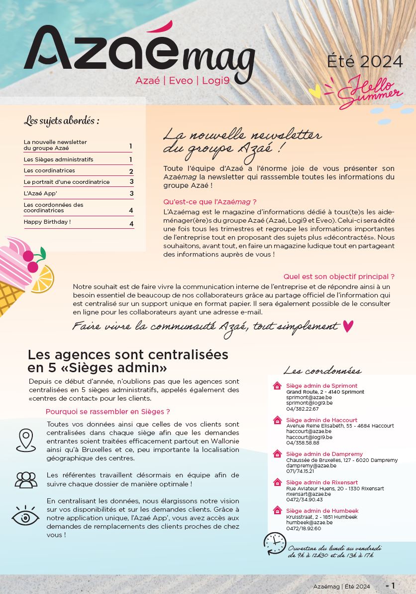 Azaé Mag, la newsletter papier dédiée aux aides-ménagères.