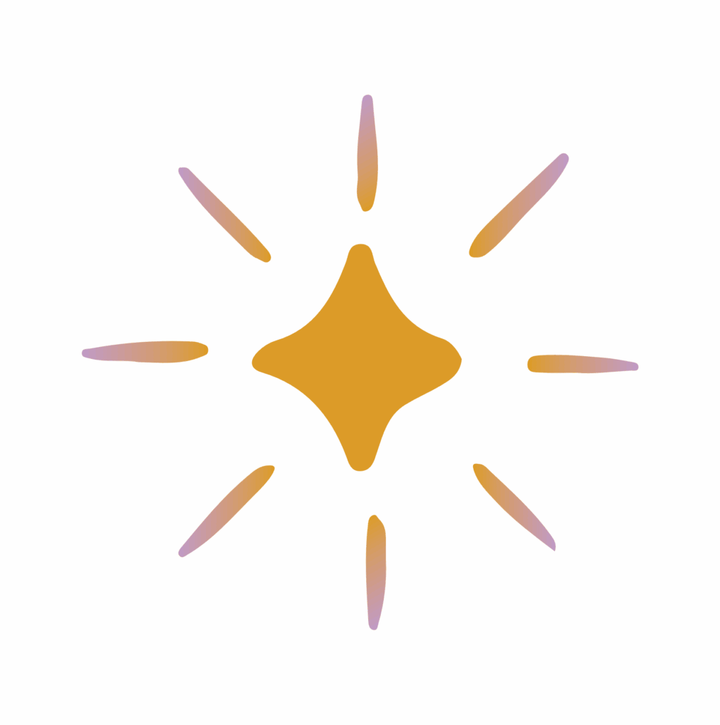 Étoile dorée stylisée, symbole du logo Émergence représentant la lumière et le rayonnement créatif.