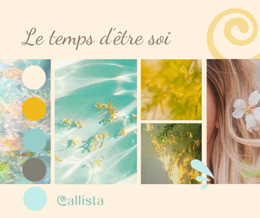 Moodboard et palette de couleurs pour l’identité visuelle de Callista