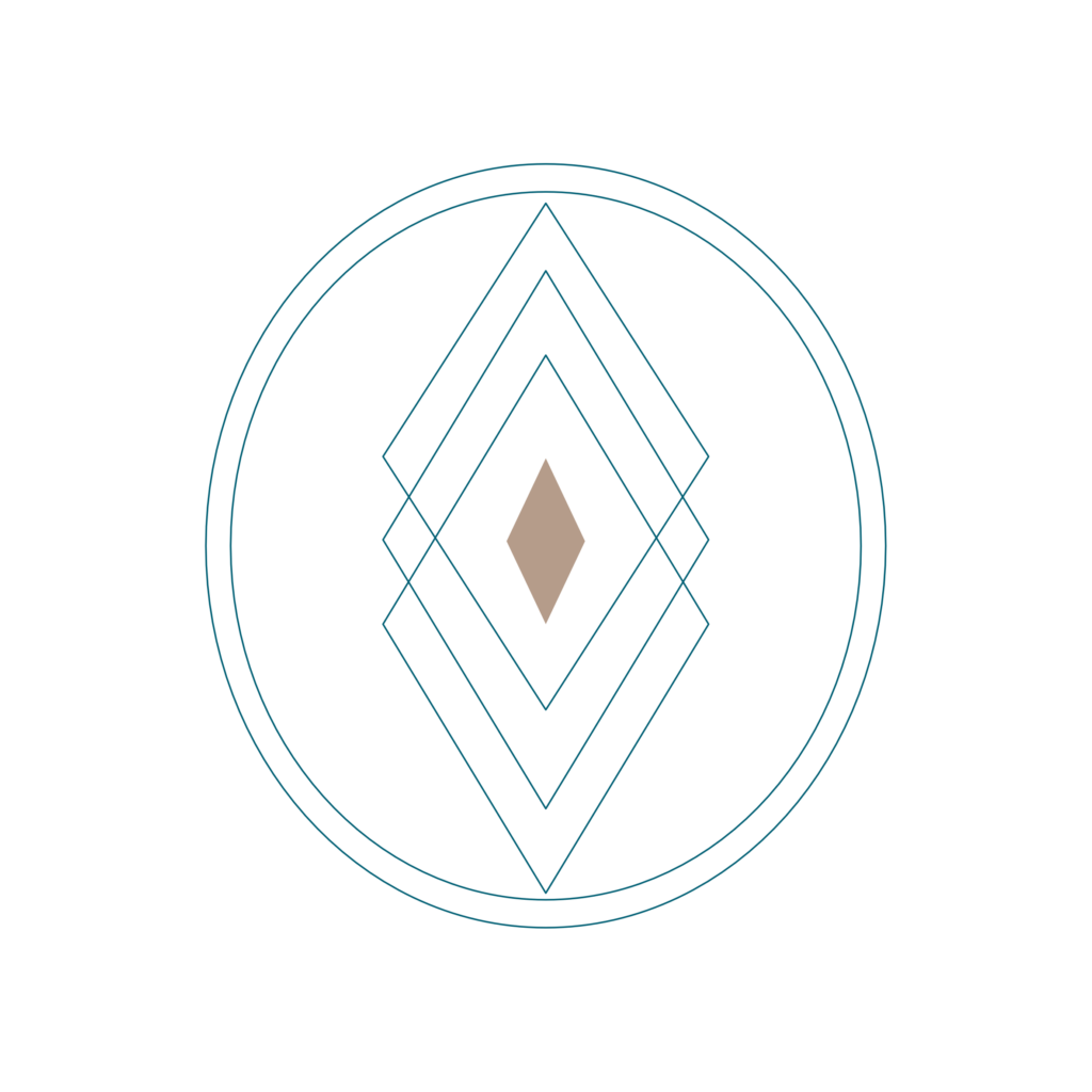 Symbole du logo Maison Laserna inspiré de l'eau, de la lumière et du mouvement, créé par Manon Duchateau - Émergence.