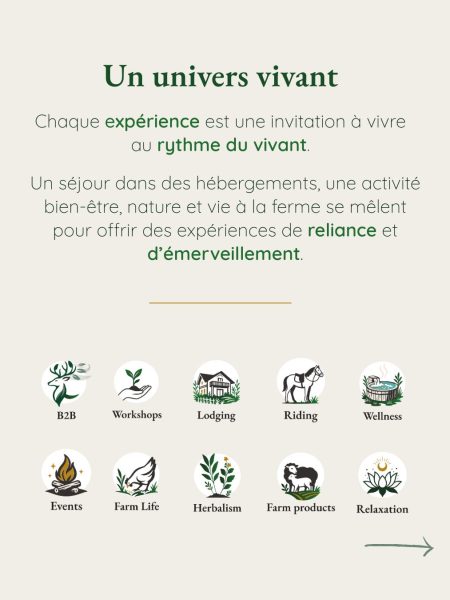 Cinquième visuel du carrousel Instagram présentant les pictogrammes du Domaine de Hurlevent